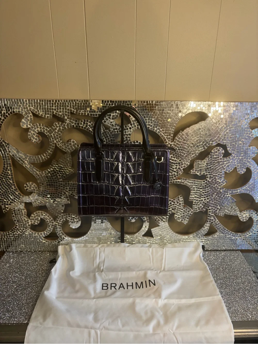 ⭐️Brahmin Cami Heroic Purple Kingstone Leather Satchel‎ Handbag